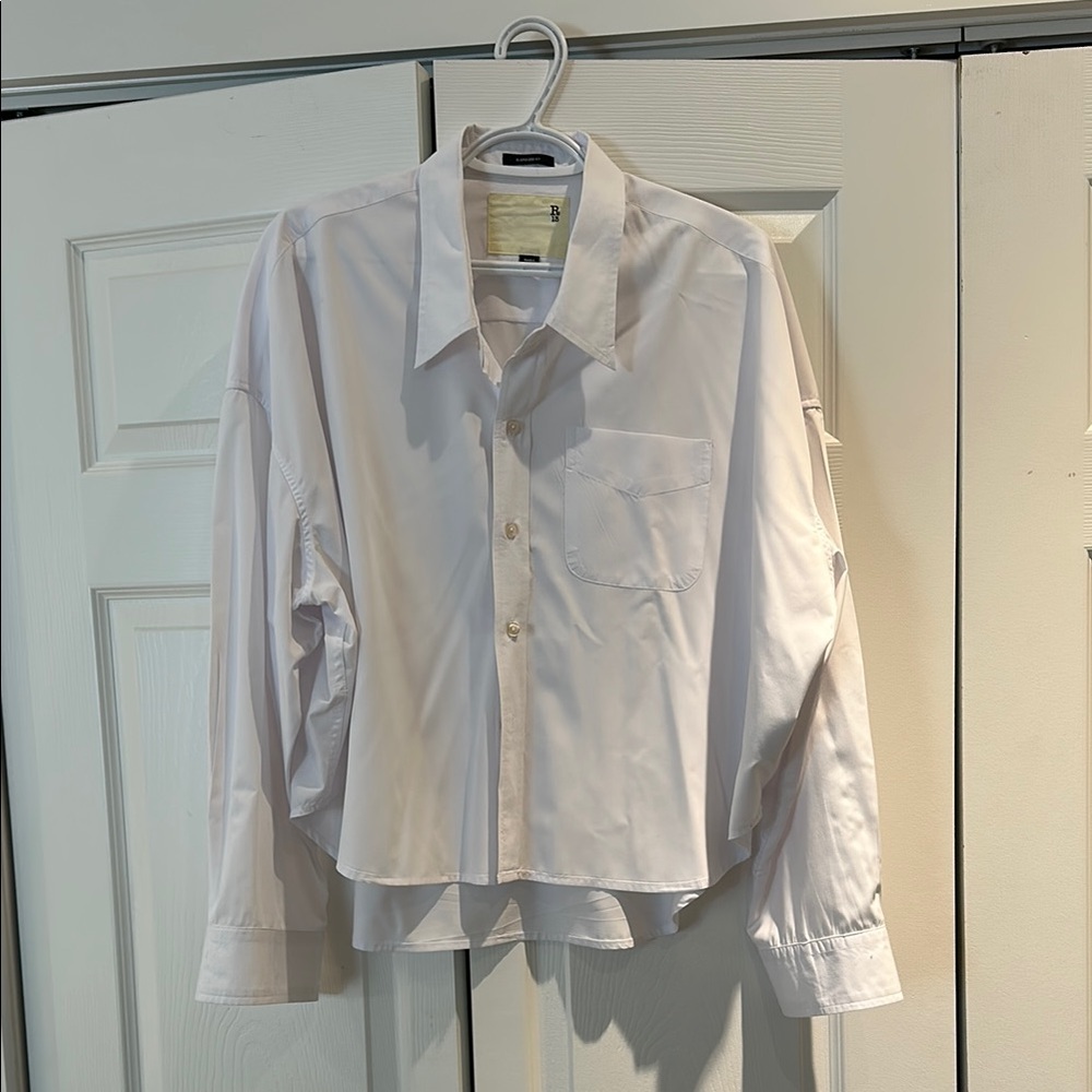 R13 cropped oversized shirt